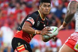 Isaiya Katoa has overcome an early-season setback to be starring at halfback for the Dolphins. (Jono Searle/AAP PHOTOS)